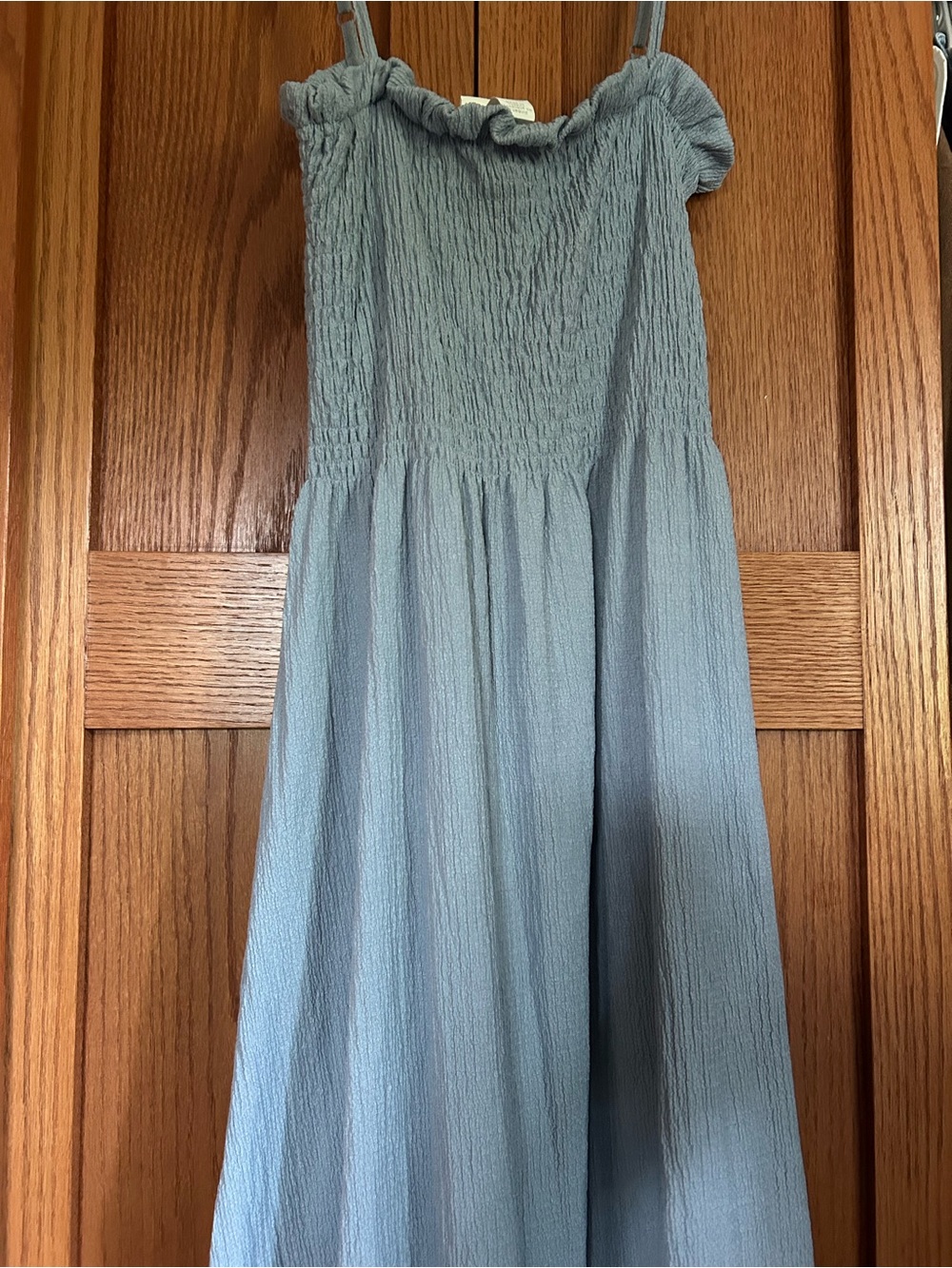 H&M Pale Blue Textured Maxi Skirt